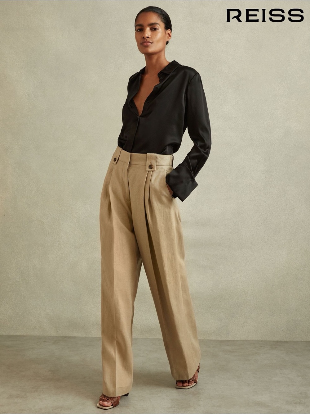 Reiss Black Silk Blouse